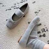 KYLETHOMASW  -  New Flats Women Ballet Dance Shoes Suede Bow Shallow Loafers Shoes Dress Fashion Autumn Casual Luxury Cozy Zapatos De Mujer