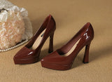 KYLETHOMASW  -  High Heels Women's Spring Autumn Waterproof Table High Heel Pumps Women's Pointed Toes Thin Heels Bridesmaid Work Shoes Women