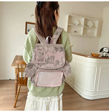 KYLETHOMASW  -  Korean Women Kawaii Ears Backpack Luxury Design Y2k Chic Star Schoolbags for Students Transparent Transparent All Match Ita Bags