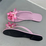 KYLETHOMASW  -  New Summer Design Camouflage Flower Low Flat Heels Women Slippers Clip Toe Casual Outdoors Beach Flip Flops Shoes