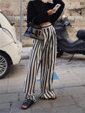Kylethomasw High Waist Zebra Printed Women's Pants Fashion Loose Patchwork Wide Leg Trousers Contrast Casual Pocket Flared Trousers