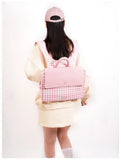 KYLETHOMASW  -  Women Y2k Aesthetic Kawaii Sweet Backpacks Contrast Color Plaid 16 Inch Laptop Bags Fashion Casual Preppy Schoolbags Japanese