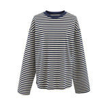 KYLETHOMASW  -  European and American style round neck long sleeve striped T-shirt top 2025 early autumn new fashion all-match bottoming shirt