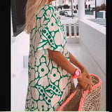 KYLETHOMASW  -  Women's Printed ort Collar Long Skirt Dr Loose Waist Regular Sve A-Line Gown Ciwalk Sle Casual Faion Dr