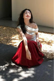 KYLETHOMASW  -  Red High Waist A-Line Skirt French Elegant Pleated Long Skirt Women Summer Loose Fashion Club Party Maxi Skirt Mujer Faldas 381A