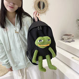 Kylethomasw Three-dimensional Frog Doll Backpacks Women Oxford Bagpack Male Rucksack Shoulder Bag For Teenage Girl School Bag Mochila Bolsa