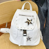 KYLETHOMASW  -  Contrast Star Mochilas Mujer Preppy Style Mochila Large Capaci Bag Drawstring Zipper Bolsas 2026 New Backpack Bags for Woman