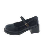KYLETHOMASW  -  New Autumn Women Mary Jane Shoes Simple Glossy PU Ladies Causal Uniform Low-heeled Shoes Fashion Versatile Lolita Women's Pumps