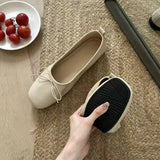 KYLETHOMASW  -  Women Flats Soft Leather Eelgant Dress Shoes Autumn Spring Brand New Round Toe Shallow Slip On Ladies Casual Ballet Shoes