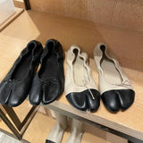 KYLETHOMASW  -  New Elegant Split-Toe Tabi Flats Women's Premium Soft Leather Bow Knot Soft Sole Ballet Shoes Versatile Daily Date Shoes