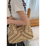 KYLETHOMASW  -  Ethnic Style Grass Woven Bag for Women 2025 New Summer Fashion Large Capacity Tote Beach Bags