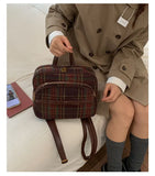 KYLETHOMASW  -  Luxury Design Casual All Match Mini Handbags Women Sweet Y2k Aesthetic Plaid Backpacks Japanese Girls Fashion Vintage Schoolbags