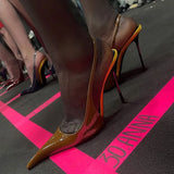 KYLETHOMASW  -  New 2025 European Summer Women's Slimming High-quality High Heel Sandals Fashion Pointed Party Wedding Women Large Size 34-43