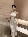 KYLETHOMASW  -  New Chinese Dress for Women in Super Hot New Style of Celebrity Slim Fit Beautiful Temperament Improved Cheongsam Hip Skirt