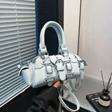 KYLETHOMASW  -  Vintage Pink Y2k Messenger Bag Purse Women 2025 Leather Rivet Chic Handle Casual Crossbody Bags Retro Hand Bag Aesthetic