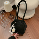 KYLETHOMASW  -  Women's Cute Mini Leather Flower Bead Charm Handbag Sweet Casual Aesthetic Daily Dating Simple Shoulder Bag New Trend