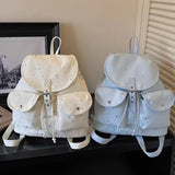 KYLETHOMASW  -  Korean Casual Women Students Backpack Sweet Y2k Aesthetic Fashion Star Backpacks Chic Fashion Kawaii All Match Schoolbags