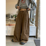 Kylethomasw Y2K 2000S Cargo Jeans Women Vintage Streetwear Oversized Wide Leg Denim Pants Harajuku Korean High Waist Baggy Straight Trousers