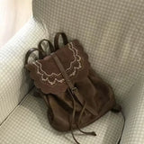 KYLETHOMASW  -  Vintage Mini Y2k Aesthetic Embroidery Backpack Women Preppy Kawaii Fashion All Match Handbags Korean Streetwear Casual Backpacks