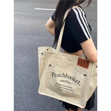 KYLETHOMASW  -  Fashion One-shoulder Women's Bag Canvas Casual High-quality Texture Tote Bag Students Class Commuting Bag Large-Capacity Bag