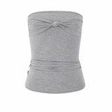 KYLETHOMASW  -  Hot Girl Twist Knot Ruched Tube Top Women Stretch Slim Fitting Strapless Summer Camisole