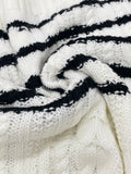 KYLETHOMASW  -  Casual Striped Women Sweater Fashion Long Lantern Sleeve Button O-neck Female Pullover 2025 Spring Autumn Chic Lady Knitwear