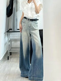 Kylethomasw Retro Gradient Boot Cut Jeans Women Y2k Streetwear Casual Loose Korean Wide Leg Denim Pants Harajuku Chic Mujer Bottoms