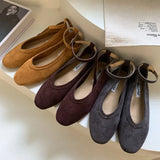 KYLETHOMASW  -  Brand Autumn Women Flat Shoes Ladies Round Toe Mary Jane Shoes Soft Sole Shallow Slip On Ballerinas Shoe Dree Shoes Mule