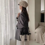 KYLETHOMASW  -  Korean Retro Stripe Handbag Women Lightweight Large Capacity Tote Bag Ladies Everyday Commute Lightweight Crossbody Bag
