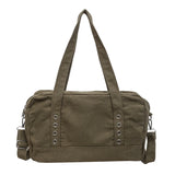 KYLETHOMASW  -  Women Canvas Washed Boston Tote Bag Solid Color Daily Commute Shoulder Crossbody Bags New Trend Fashion Handbags and Purses