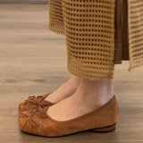 KYLETHOMASW  -  Novelty Bowknot Design Low Heel Pumps Women Comfortable Square Toe Lightweight Designer Shoes for Ladies Fashion Brand Loafers