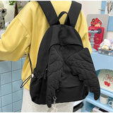 KYLETHOMASW  -  Cute 3d Angel Wings Backpack Women Light Yellow Nylon Drawstring Large Capacity Student School Bag Casual Travel Laptop Rucksack