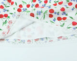 KYLETHOMASW  -  Spring and Summer New Product French Cherry Printing V-neck Lace Splicing Neck Strap Connection