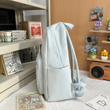 KYLETHOMASW  -  Women's Backpack Cute Cat Embroidery Letter Plush Charm Multi Pocket Adjustable Strap Casual Daily School Bag New Back Pack