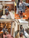 KYLETHOMASW  -  Japan Retro Pony Print Knee Length Skirts Women Summer Holiday Simple Daily High Waist Thin Office Work A-line Skirt Runway 004B