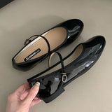 KYLETHOMASW  -  New Footwear Designer Shallow Women Flats With Shoes Female Round Toe Fashion Buckle Strap Ladies Flats Mary Janes Lolita Shoes
