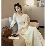 KYLETHOMASW  -  Autumn Winter Korean Minimalist Gentle Style 2 Piece Set Women Knitted Top+High-waisted Skirt Sweater Set Fashion Office Lady