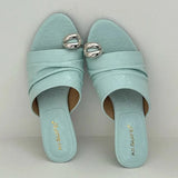 KYLETHOMASW  -  New Summer Wedges Slippers Women Metal Buckle Fashion Fashion Sandals Ladies Comfort Low Heel Leopard Flip Flops Female Slides