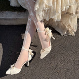 KYLETHOMASW  -  high heels for woman green purple wedding heels bow bridal heels designer shoes Lolita cosplay heels y2k heels rose