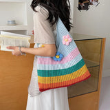 KYLETHOMASW  -  Large Shoulder Bag for Women Summer Wool Knitting Ladies Tote Shopper Bag Korean Fashion Luxury Female Handbags Travel