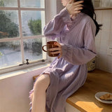 KYLETHOMASW  -  Spring and Summer Thin Morning Gowns Home Clothes Sleepwear That Can Be Worn Outside Women's Autumn Sweet Long Bathrobes