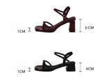 KYLETHOMASW  -  Women's High Heel Sandals Silver Summer French Style Dress Sandals Red Non Tiring Sandals Women's Shoes