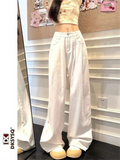 KYLETHOMASW  -  Pleated Wide Leg Jeans With a Hanging Feel Women's Summer Thin Design New High Waisted Loose Fit Slimming Straight Leg Mop Pants