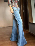 KYLETHOMASW  -  Y2K Low Waist Flare Pants for Women Vintage American Style Slim Fit Bell Bottom Trousers Fall Winter Streetwear Long Length