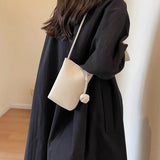 KYLETHOMASW  -  Korean Women's Casual Crossbody Bag High Quality Pu Leather Shoulder Bag Women' Commuter Crossbody Mobile Phone Bag With Pendant