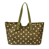 KYLETHOMASW  -  Retro Soft Leather Polka Dot Pleated Tote Bag Women Solid Color Large Capacity Shoulder Bag Versatile Daily Commuting Bag New