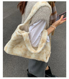 KYLETHOMASW  -  Casual Simple Fluffy Women's Handbags High-capacity Streetwear Shopping Underarm Bag Casual Travel Shoulder Bags Y2k Aesthetic