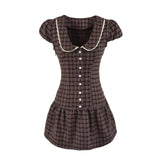 KYLETHOMASW  -  Evening Party Dresses Short Lace Trim Luxury Dresses Women Summer Polka Dot Print Short Sleeve Dresses Sexy