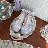 KYLETHOMASW  -  Trend Bow Mary Jane Women Shoes Elegant Temperament Soft Sole Lace Lolita High Heels Beautiful Princess Shoes for Women Tacones