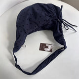 KYLETHOMASW  -  Streetwear Polka Dot Office Lady Shoulder Bag Women Canvas Drawstring Pleated Hobo Bags Y2k Aesthetic Handbags Crossbody Korean